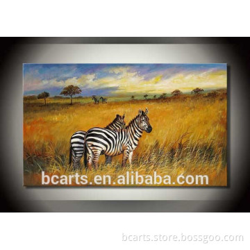 2015 modern animal zebra latest fabric painting designs for lobby decoration